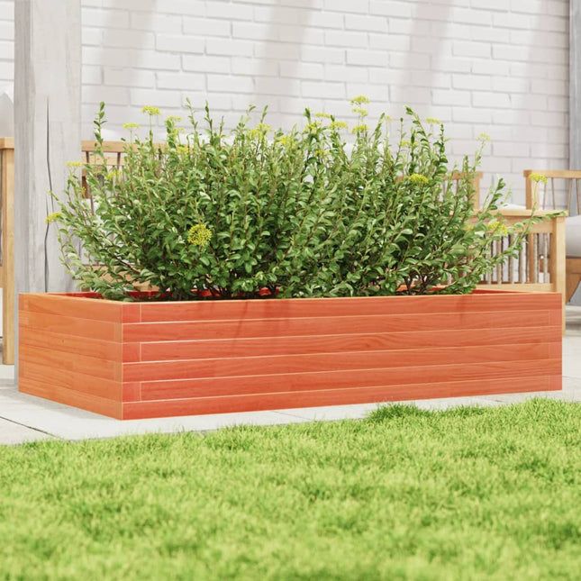 plantekasse 110x60x23 cm massivt fyrretræ gyldenbrun