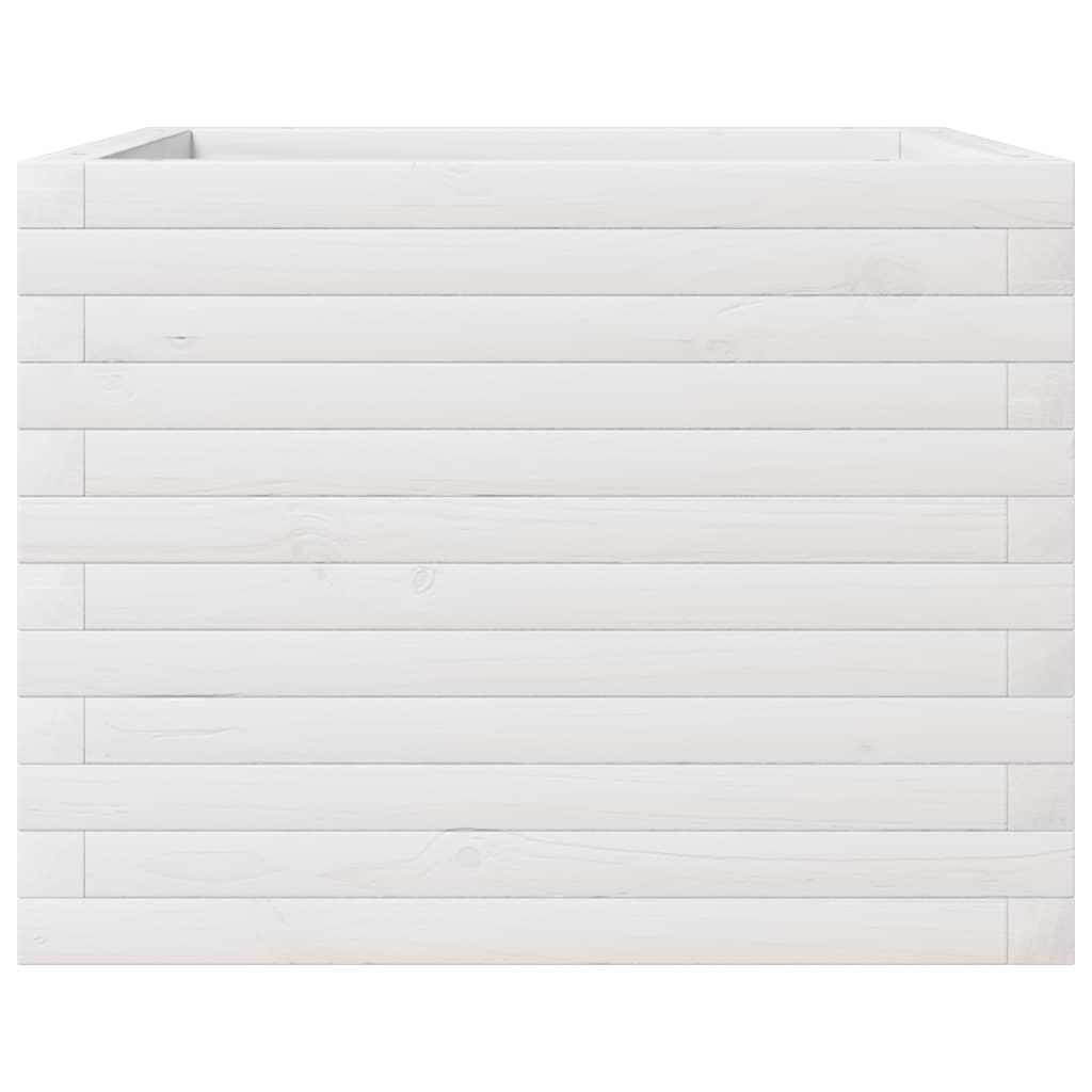 plantekasse 60x60x45,5 cm massivt fyrretræ hvid