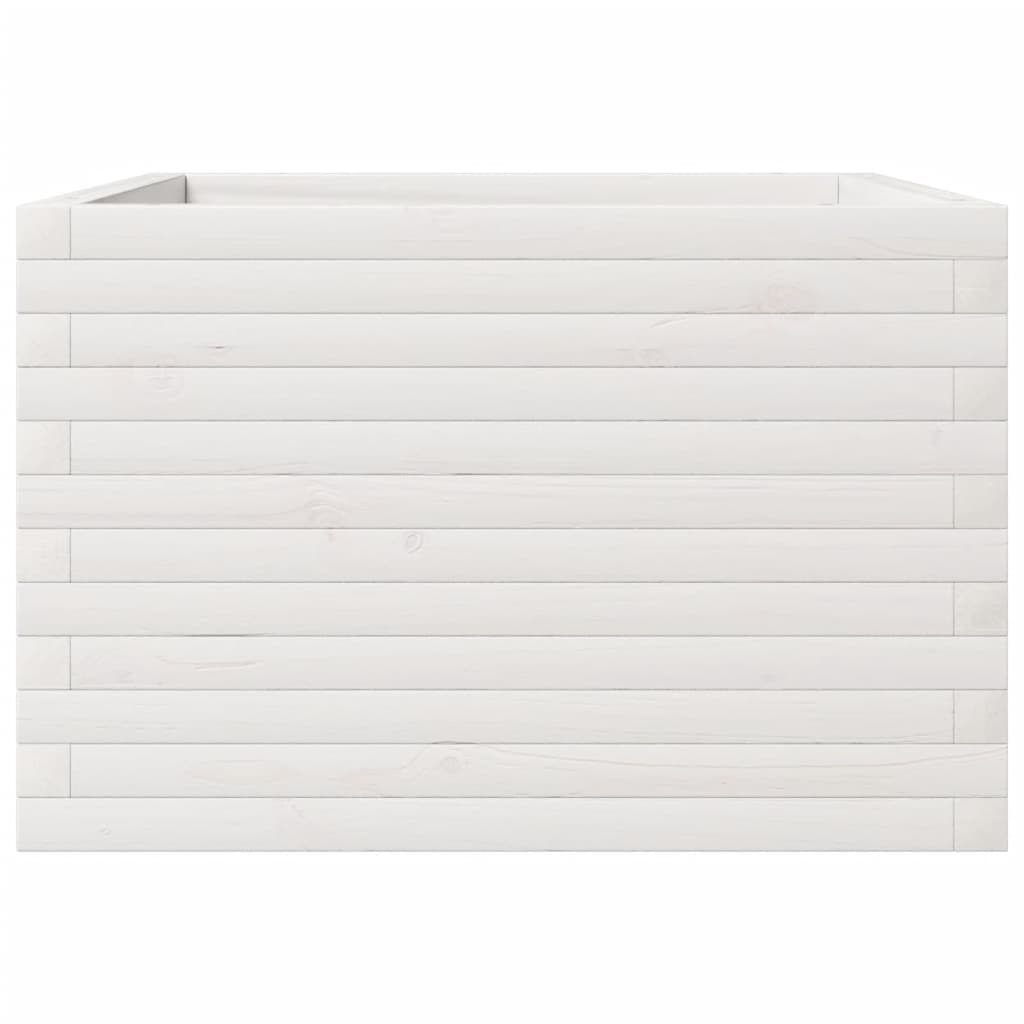 plantekasse 70x70x45,5 cm massivt fyrretræ hvid
