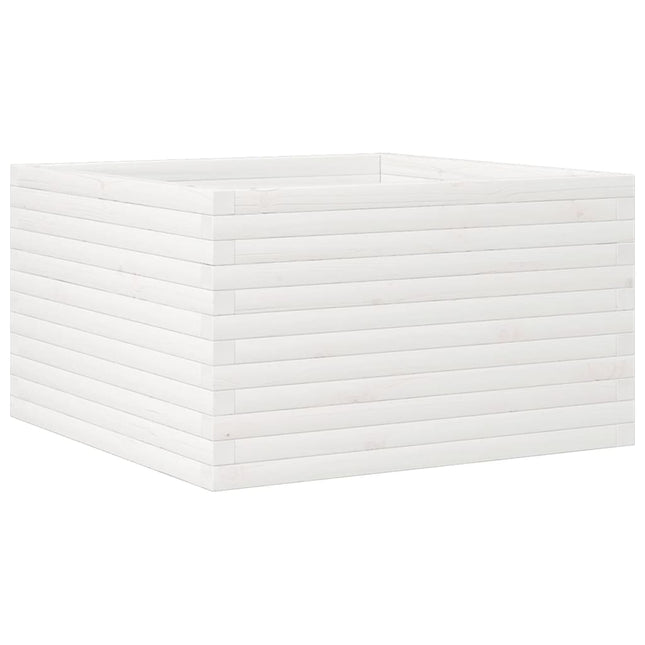 plantekasse 80x80x45,5 cm massivt fyrretræ hvid