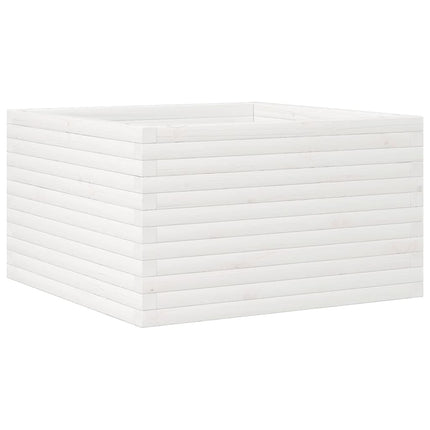 plantekasse 80x80x45,5 cm massivt fyrretræ hvid