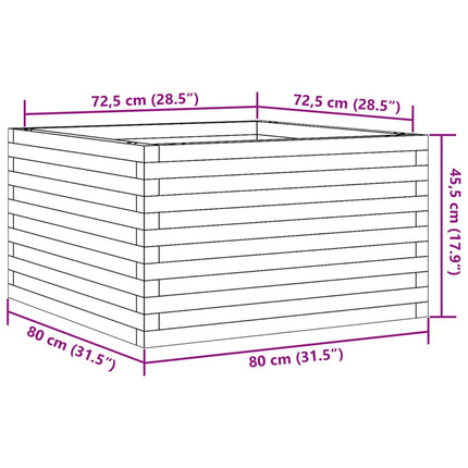 plantekasse 80x80x45,5 cm massivt douglasgran