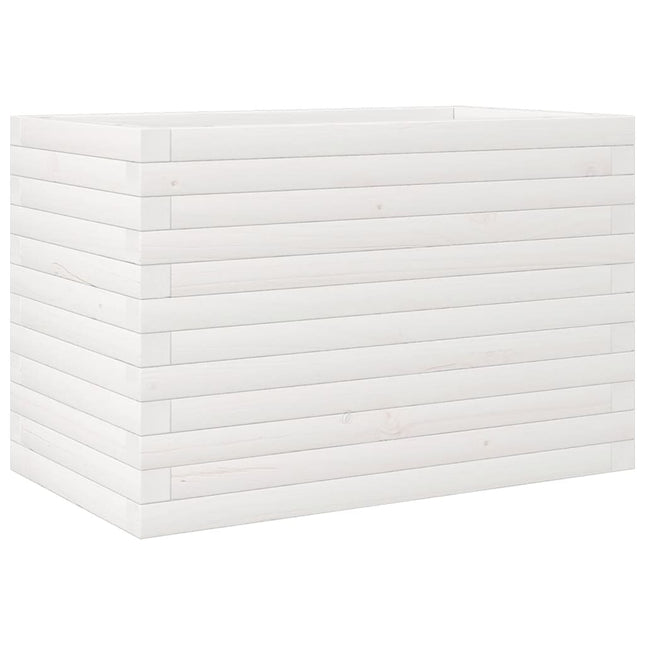plantekasse 70x40x45,5 cm massivt fyrretræ hvid