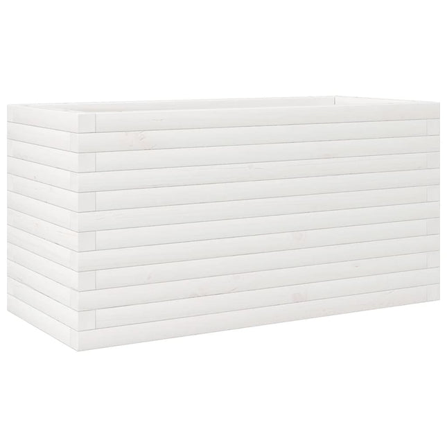 plantekasse 90x40x45,5 cm massivt fyrretræ hvid