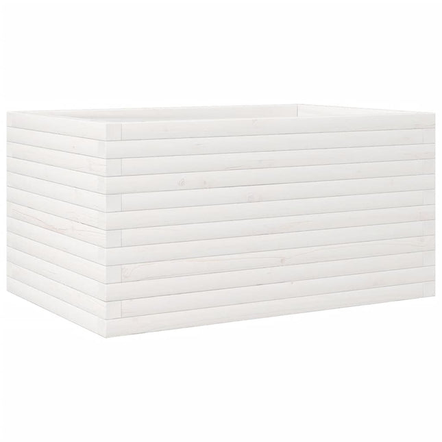 plantekasse 90x60x45,5 cm massivt fyrretræ hvid