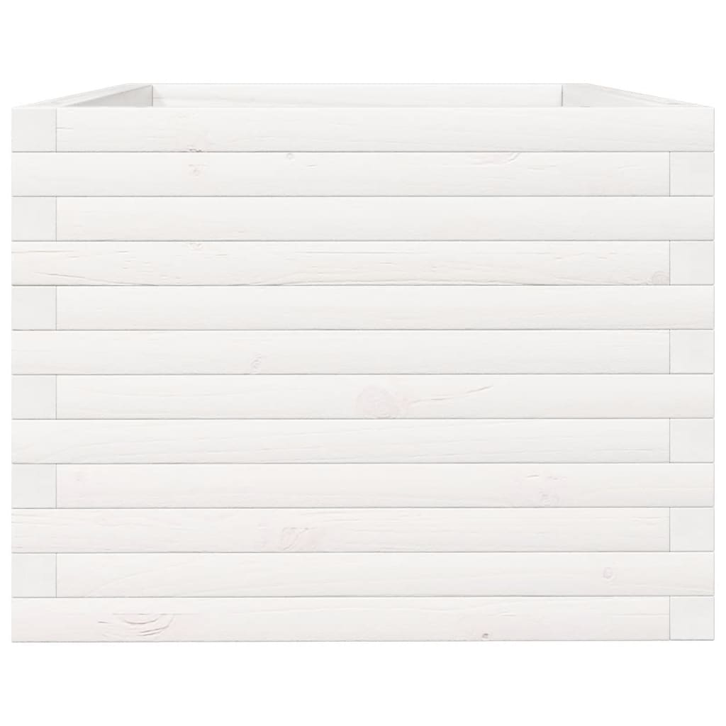 plantekasse 90x60x45,5 cm massivt fyrretræ hvid