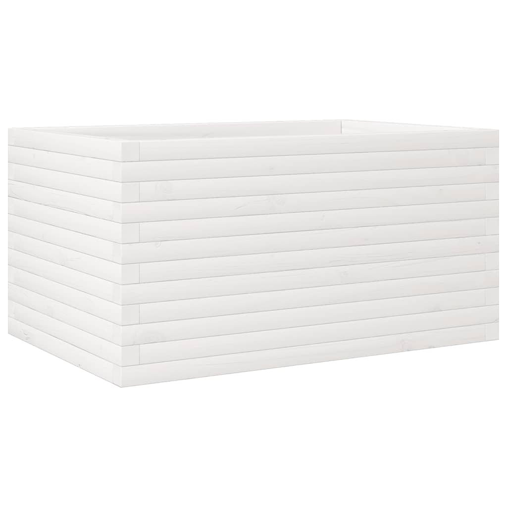 plantekasse 90x60x45,5 cm massivt fyrretræ hvid