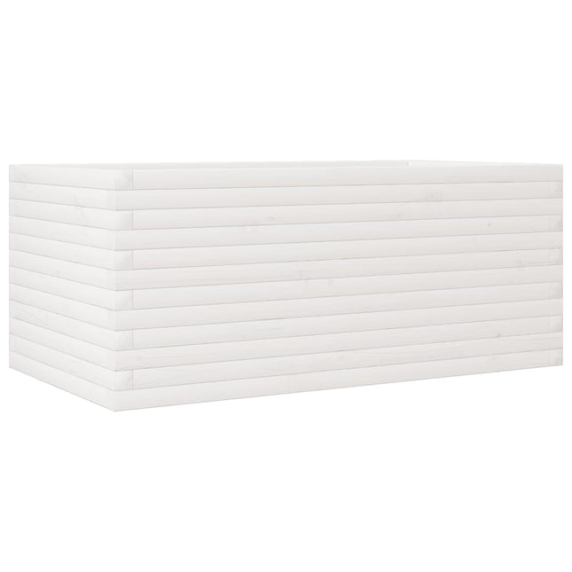 plantekasse 110x60x45,5 cm massivt fyrretræ hvid