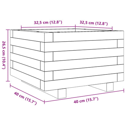 plantekasse 40x40x26,5 cm massivt fyrretræ