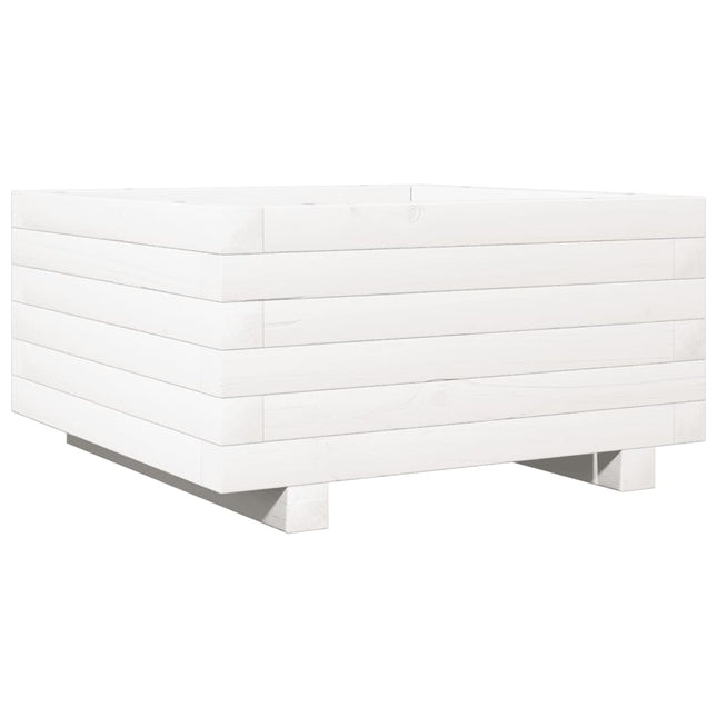 plantekasse 50x50x26,5 cm massivt fyrretræ hvid