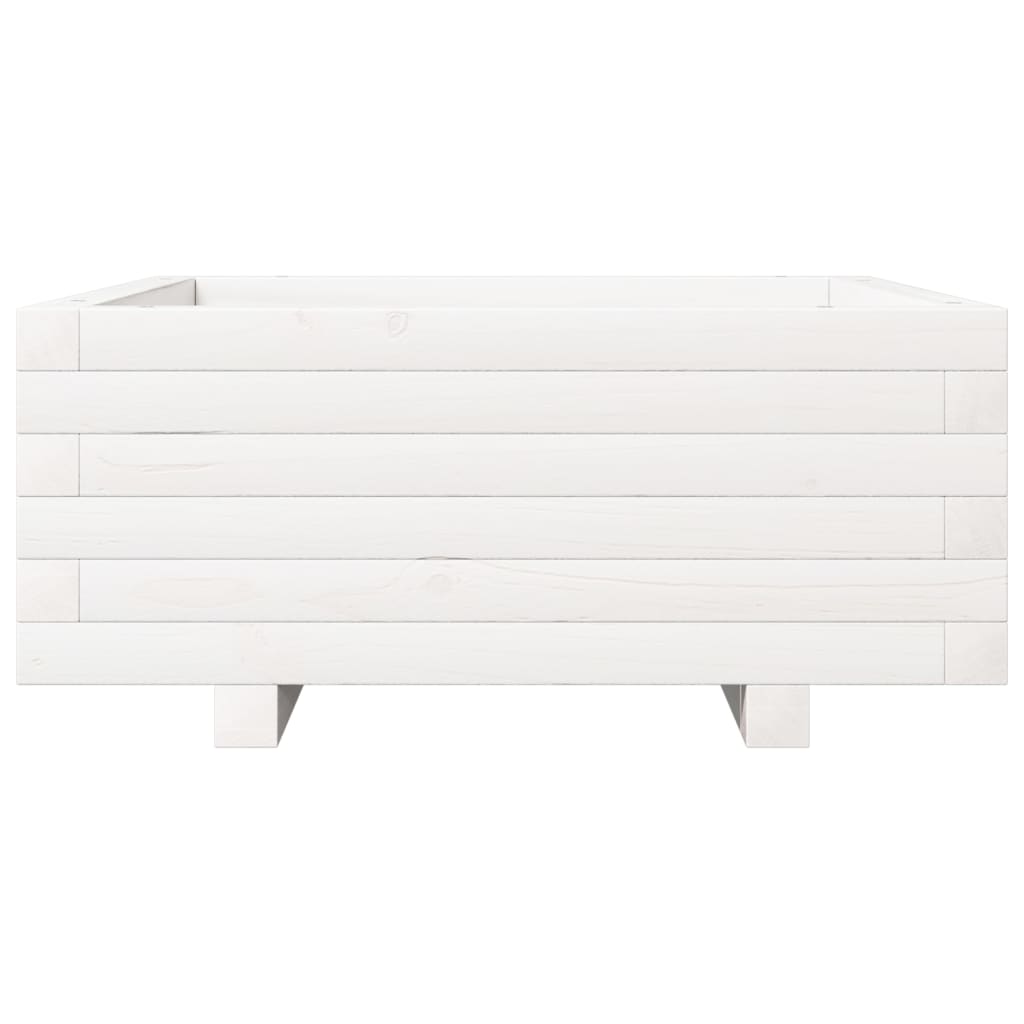 plantekasse 60x60x26,5 cm massivt fyrretræ hvid