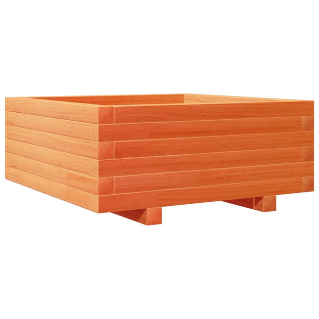plantekasse 60x60x26,5 cm massivt fyrretræ gyldenbrun