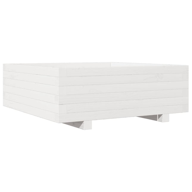 plantekasse 70x70x26,5 cm massivt fyrretræ hvid
