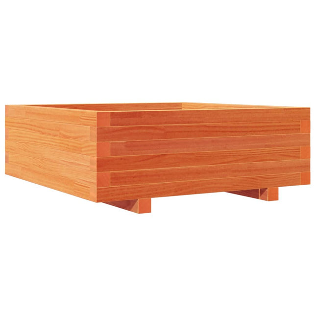 plantekasse 70x70x26,5 cm massivt fyrretræ gyldenbrun