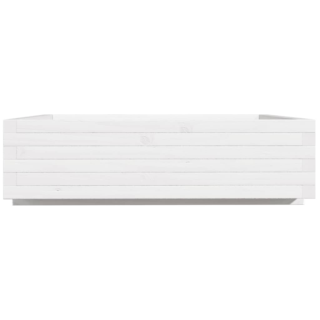 plantekasse 90x90x26,5 cm massivt fyrretræ hvid
