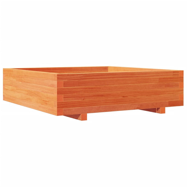 plantekasse 90x90x26,5 cm massivt fyrretræ gyldenbrun