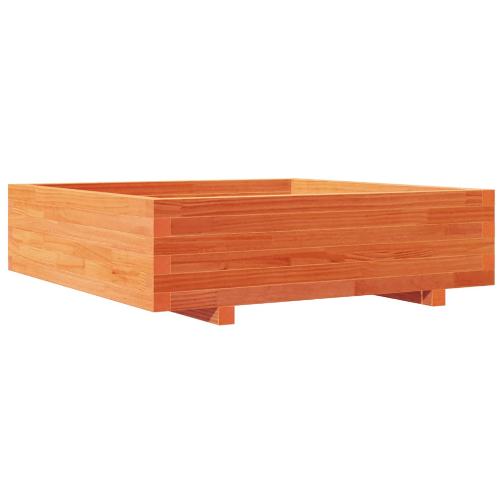 plantekasse 90x90x26,5 cm massivt fyrretræ gyldenbrun
