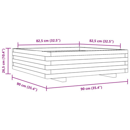 plantekasse 90x90x26,5 cm massivt douglasgran