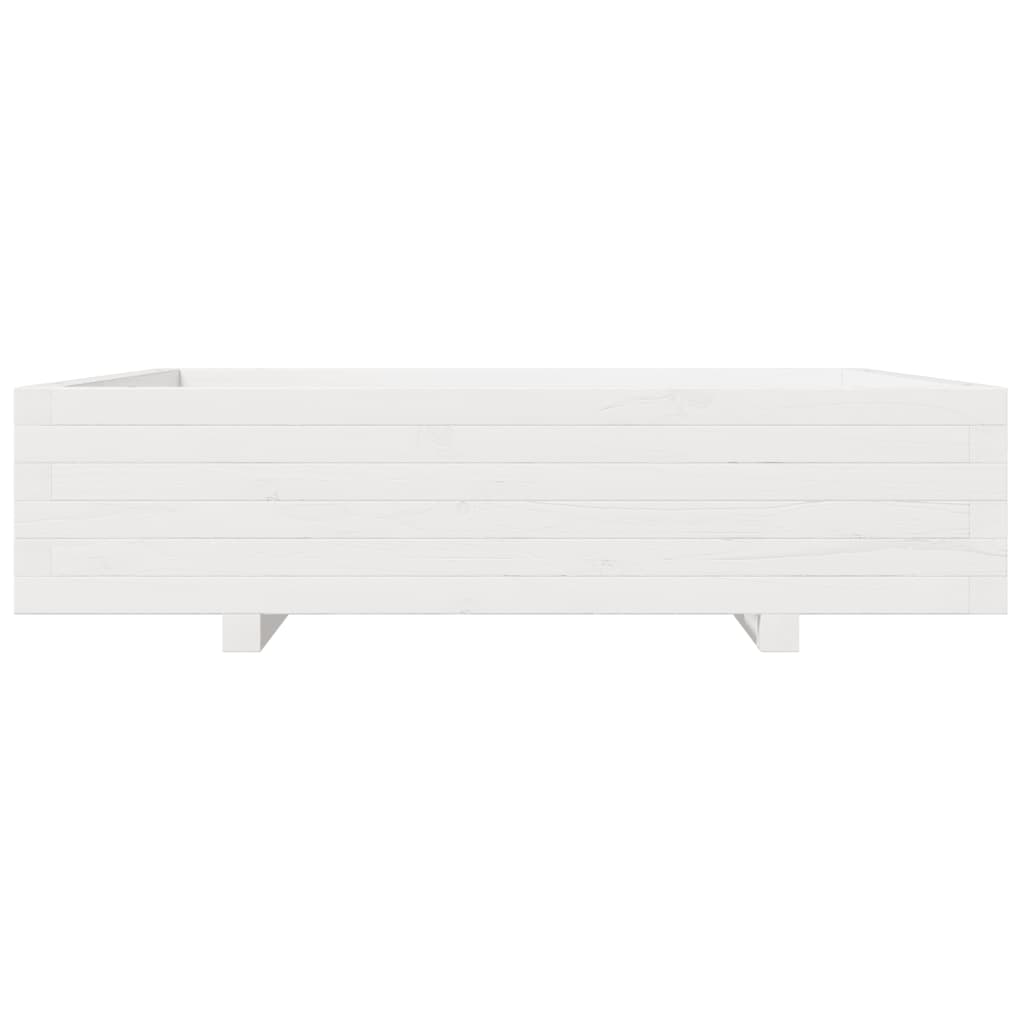 plantekasse 100x100x26,5 cm massivt fyrretræ hvid