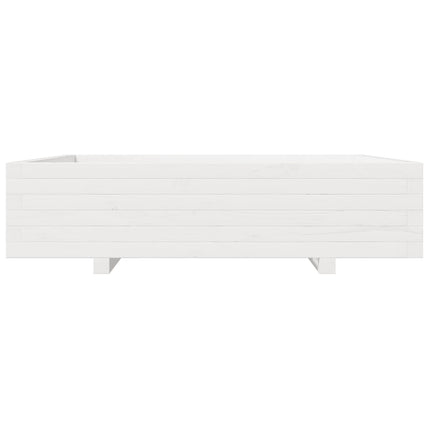 plantekasse 100x100x26,5 cm massivt fyrretræ hvid