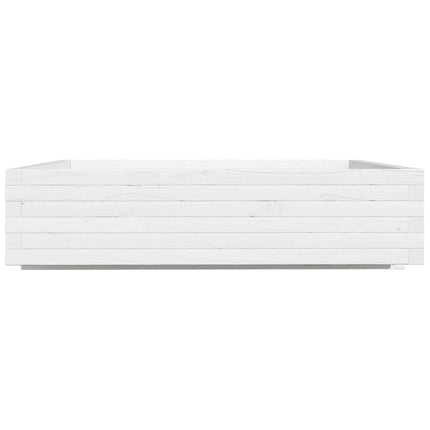 plantekasse 100x100x26,5 cm massivt fyrretræ hvid