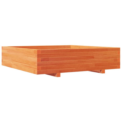 plantekasse 100x100x26,5 cm massivt fyrretræ gyldenbrun