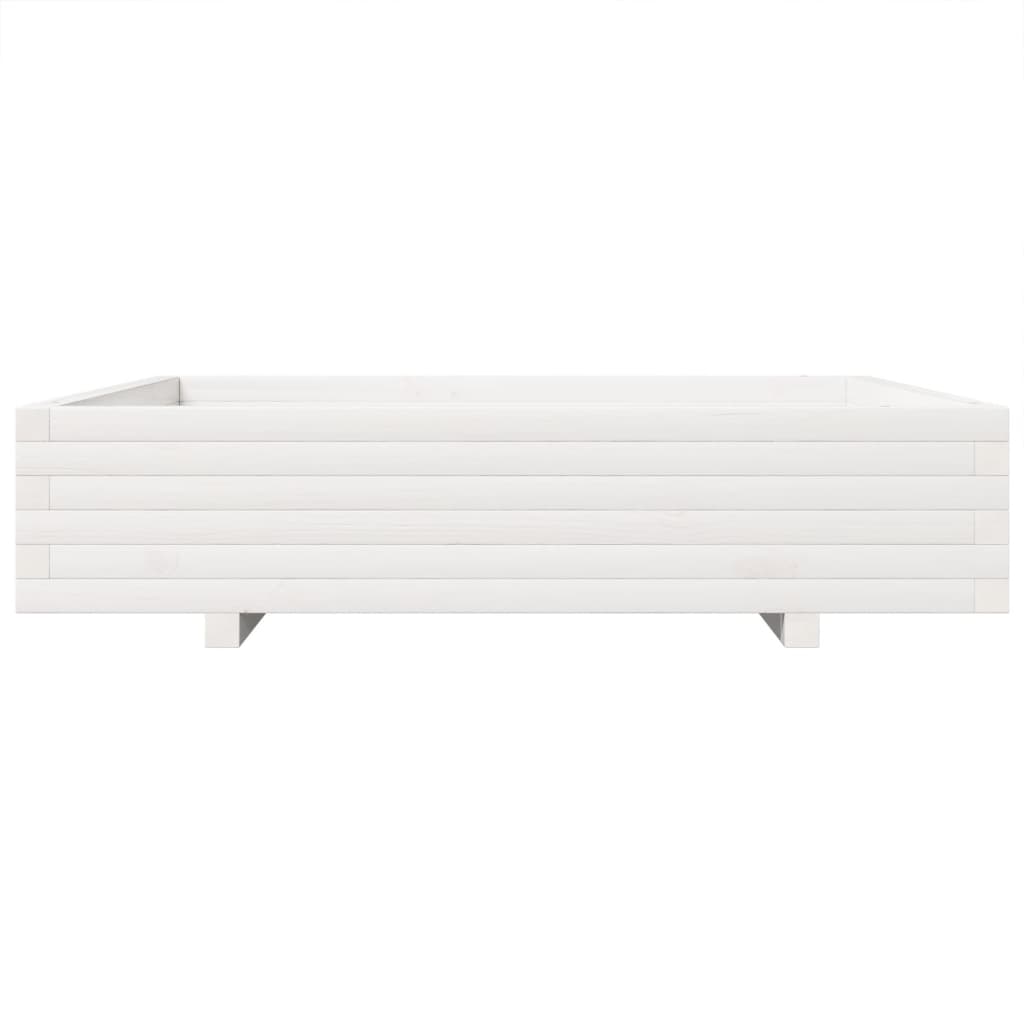 plantekasse 110x110x26,5 cm massivt fyrretræ hvid