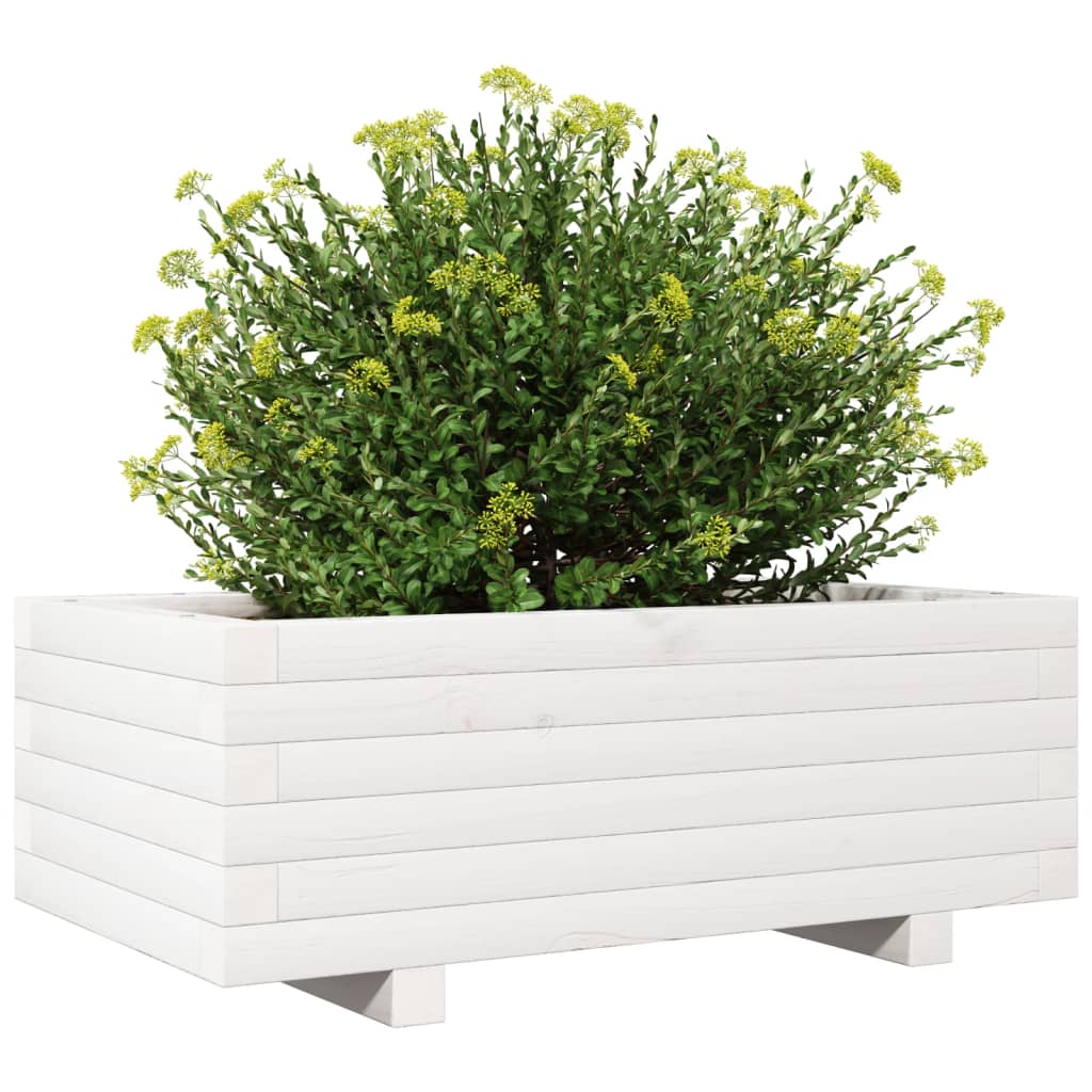 plantekasse 70x40x26,5 cm massivt fyrretræ hvid