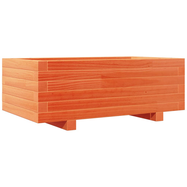 plantekasse 70x40x26,5 cm massivt fyrretræ gyldenbrun