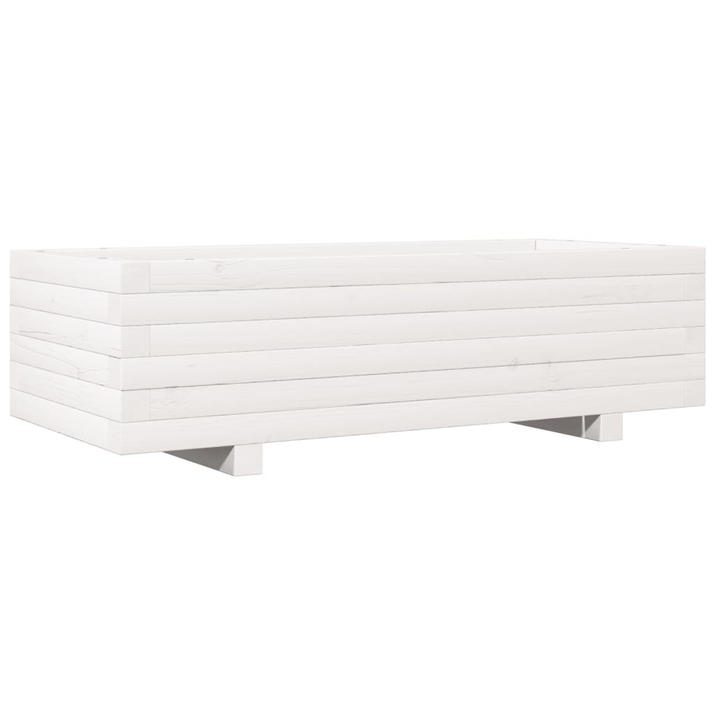 plantekasse 90x40x26,5 cm massivt fyrretræ hvid