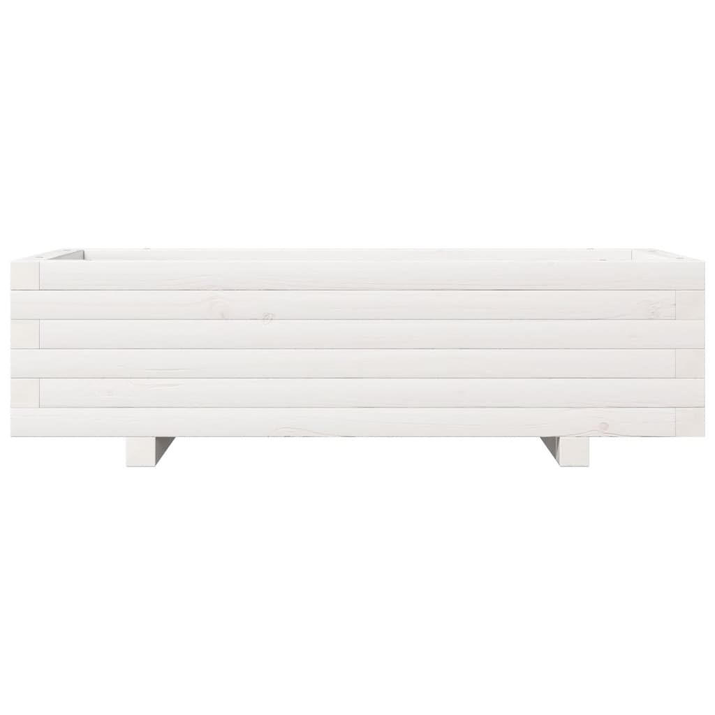 plantekasse 90x40x26,5 cm massivt fyrretræ hvid