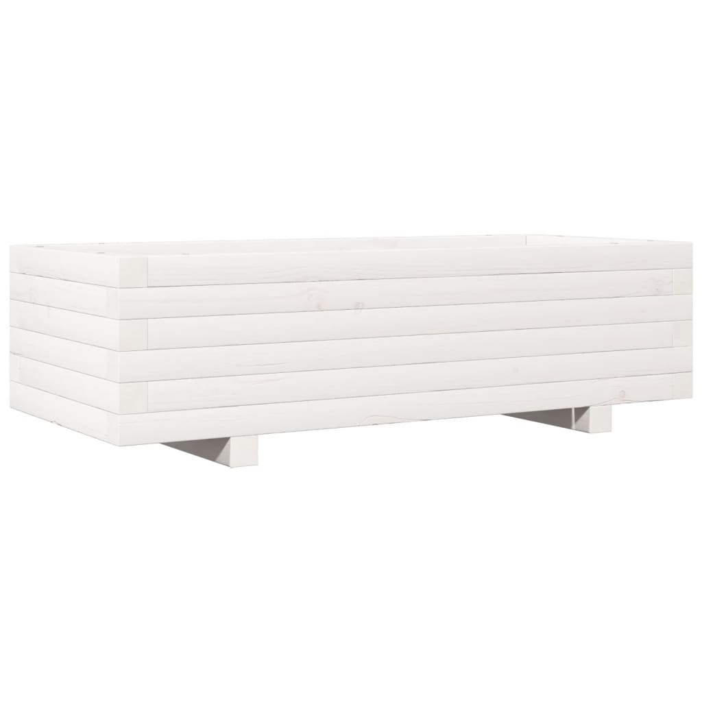 plantekasse 90x40x26,5 cm massivt fyrretræ hvid