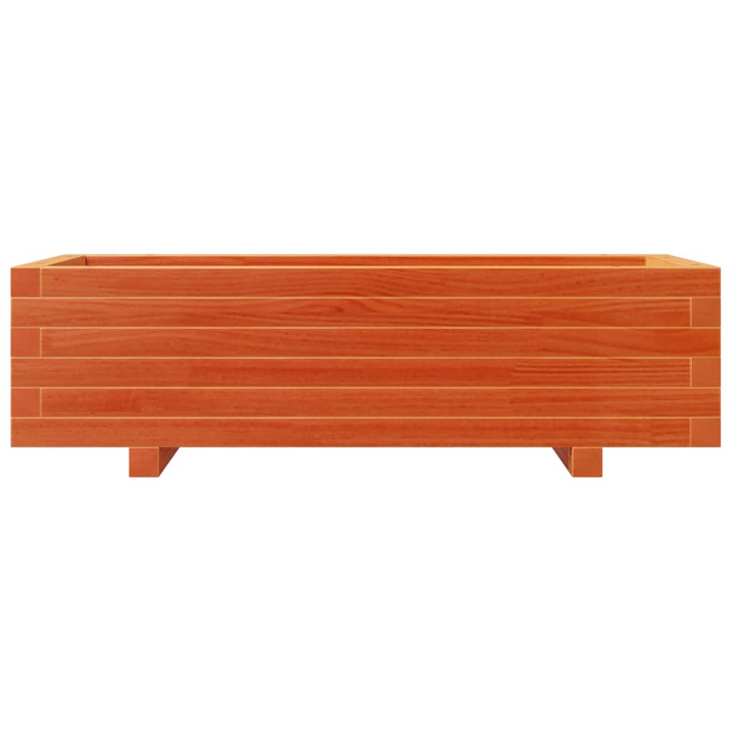 plantekasse 90x40x26,5 cm massivt fyrretræ gyldenbrun