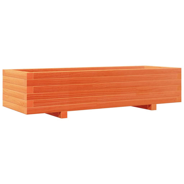 plantekasse 110x40x26,5 cm massivt fyrretræ gyldenbrun