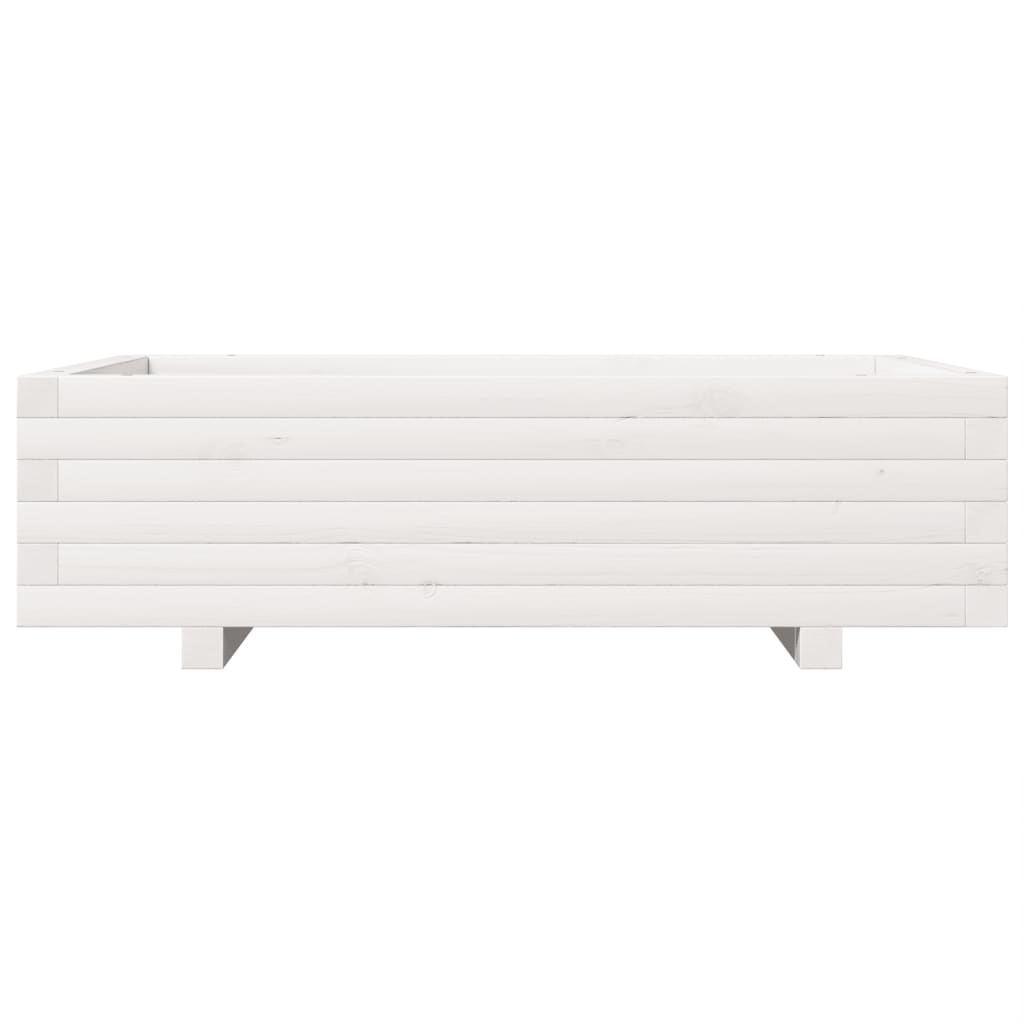 plantekasse 90x60x26,5 cm massivt fyrretræ hvid