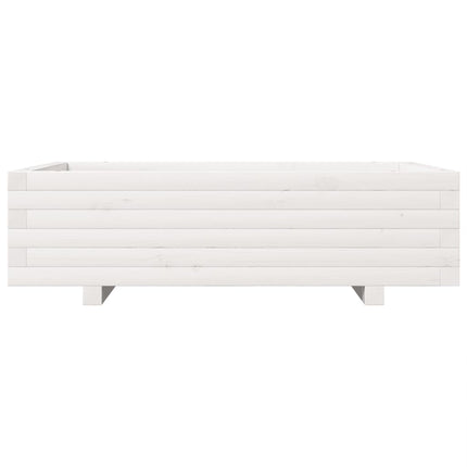 plantekasse 90x60x26,5 cm massivt fyrretræ hvid