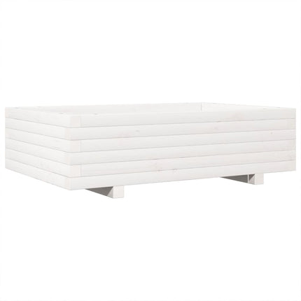 plantekasse 90x60x26,5 cm massivt fyrretræ hvid