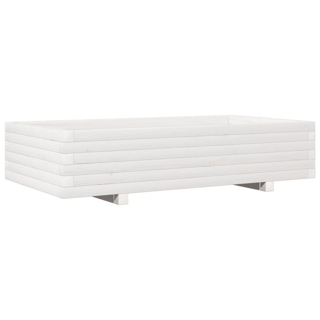 plantekasse 110x60x26,5 cm massivt fyrretræ hvid
