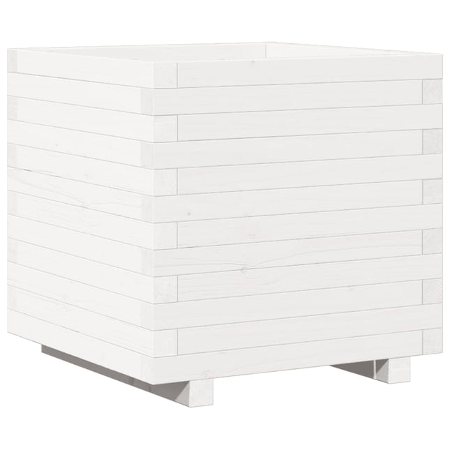 plantekasse 50x50x49,5 cm massivt fyrretræ hvid