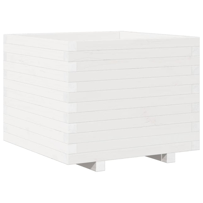 plantekasse 60x60x49,5 cm massivt fyrretræ hvid