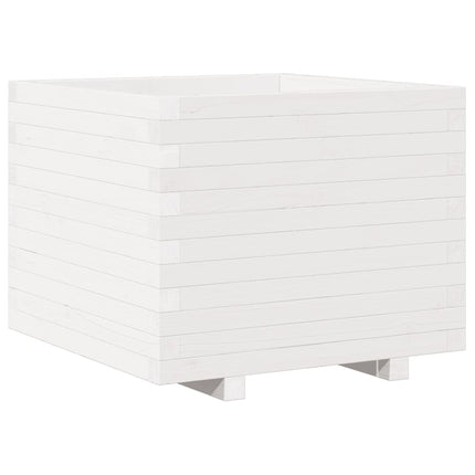 plantekasse 60x60x49,5 cm massivt fyrretræ hvid