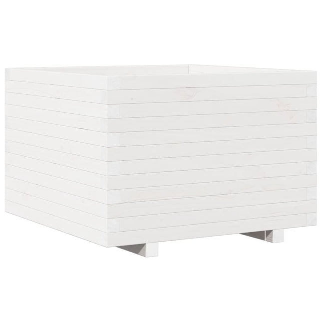 plantekasse 70x70x49,5 cm massivt fyrretræ hvid