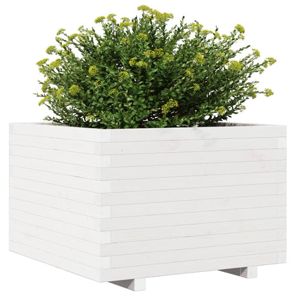 plantekasse 70x70x49,5 cm massivt fyrretræ hvid