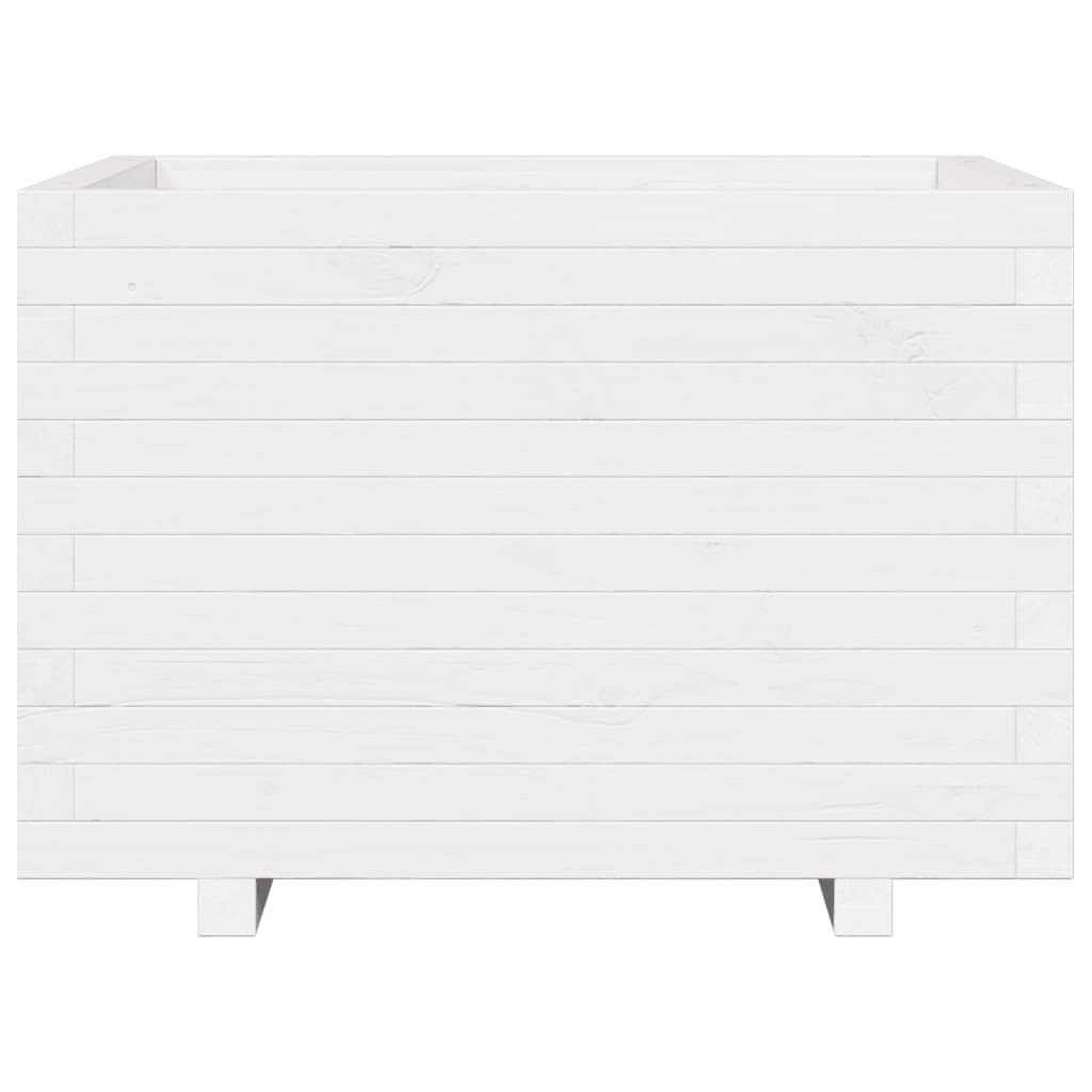 plantekasse 70x70x49,5 cm massivt fyrretræ hvid