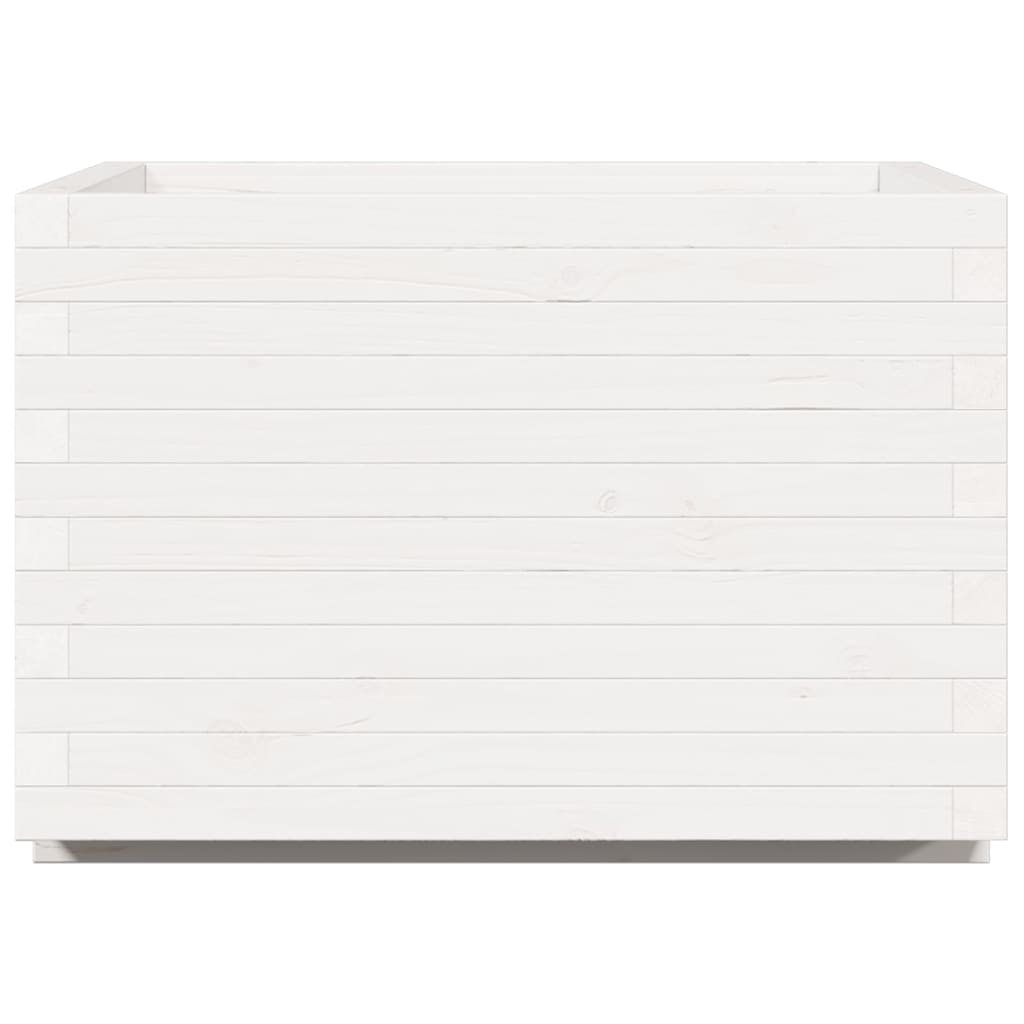 plantekasse 70x70x49,5 cm massivt fyrretræ hvid