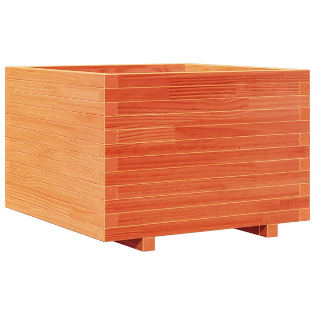 plantekasse 70x70x49,5 cm massivt fyrretræ gyldenbrun