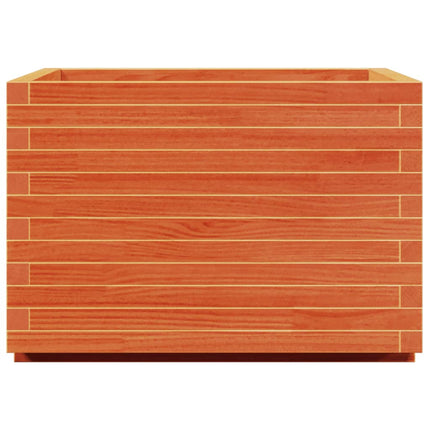 plantekasse 70x70x49,5 cm massivt fyrretræ gyldenbrun
