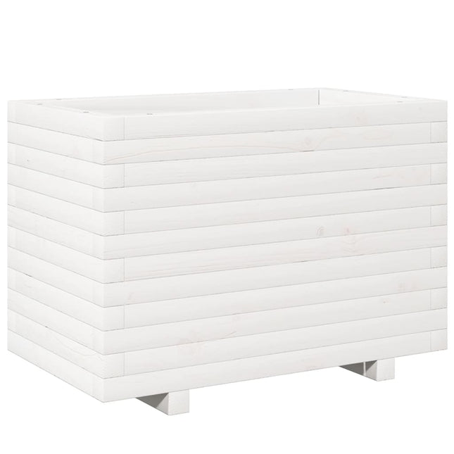plantekasse 70x40x49,5 cm massivt fyrretræ hvid