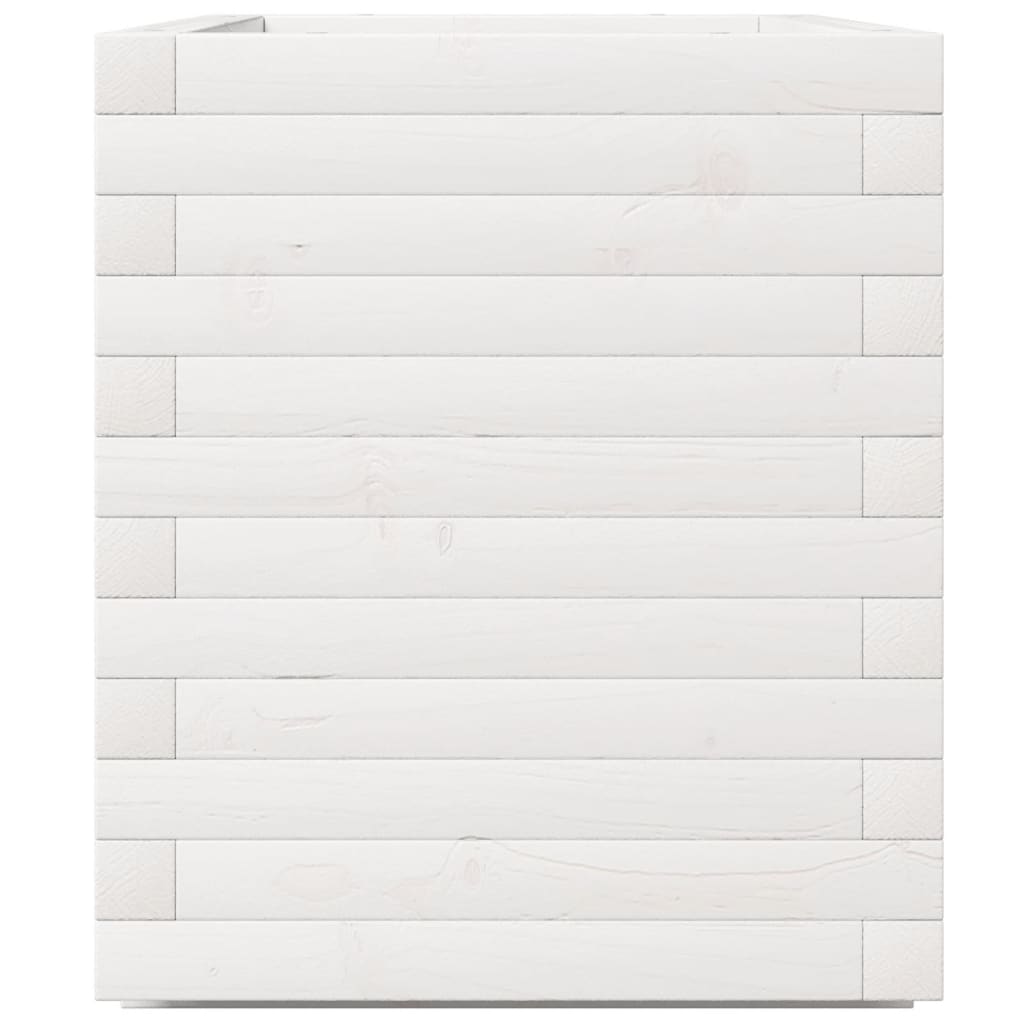 plantekasse 70x40x49,5 cm massivt fyrretræ hvid