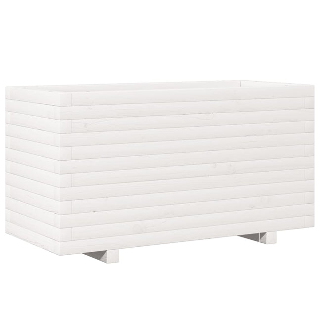 plantekasse 90x40x49,5 cm massivt fyrretræ hvid
